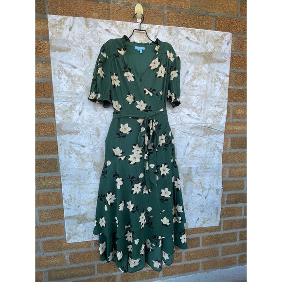 Draper James Naomi Wrap Dress in Shimmer Magnolia size 14 - Picture 4 of 12